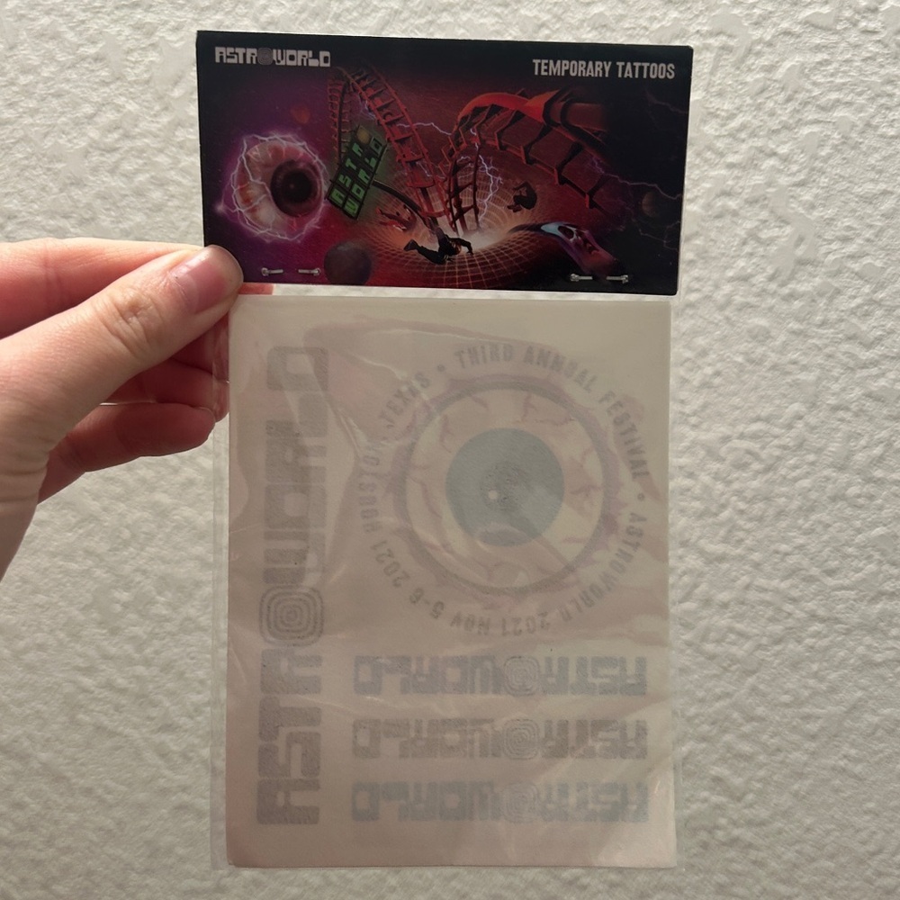 Travis Scott Astroworld Temporary Tattoo Pack - Picture 2 of 3